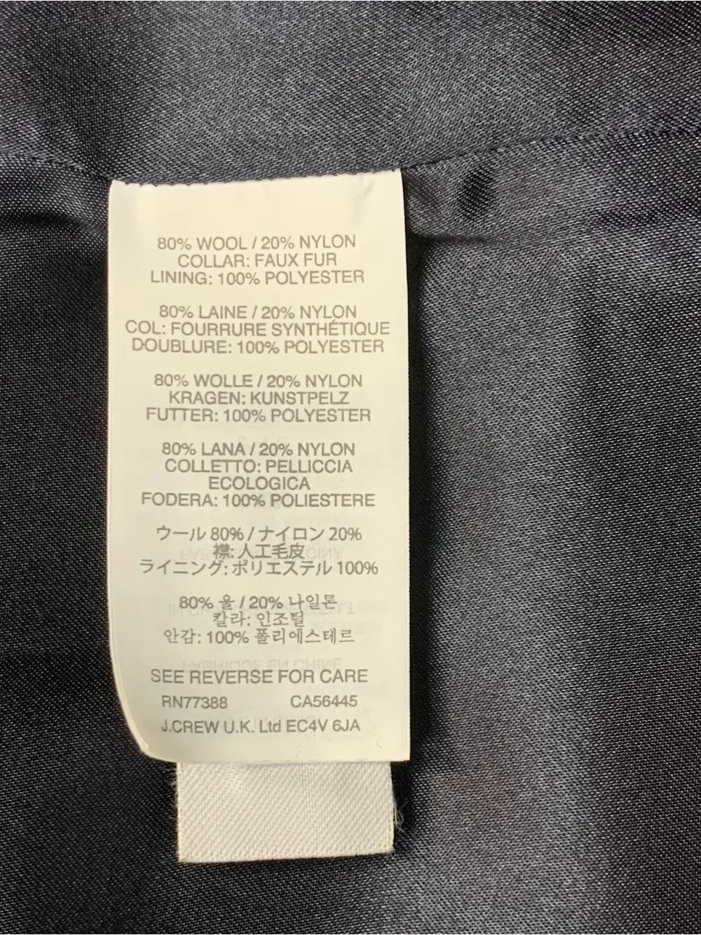J Crew Women 8 Melton Wool Coat Faux Fur Collar Gold Crest Buttons Navy Overcoat